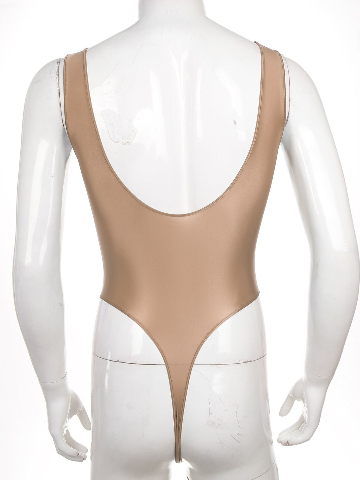 Coffee Fluorescent Green The ’80s Shiny Thong Bodysuits - Men's Singlets, Bodysuits, Leotard & Unitard - pridevoyageshop.com
