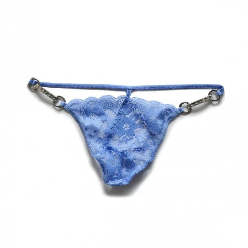 Gray blue Floral Shadow Lace Men’s Thongs - pridevoyageshop.com - gay men’s thongs, boxers, briefs and jockstraps