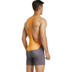 a sexy gay man in Orange Gray Racerback Classic Athletic Singlet - Men's Singlets, Bodysuits, Leotard & Unitard - pridevoyageshop.com