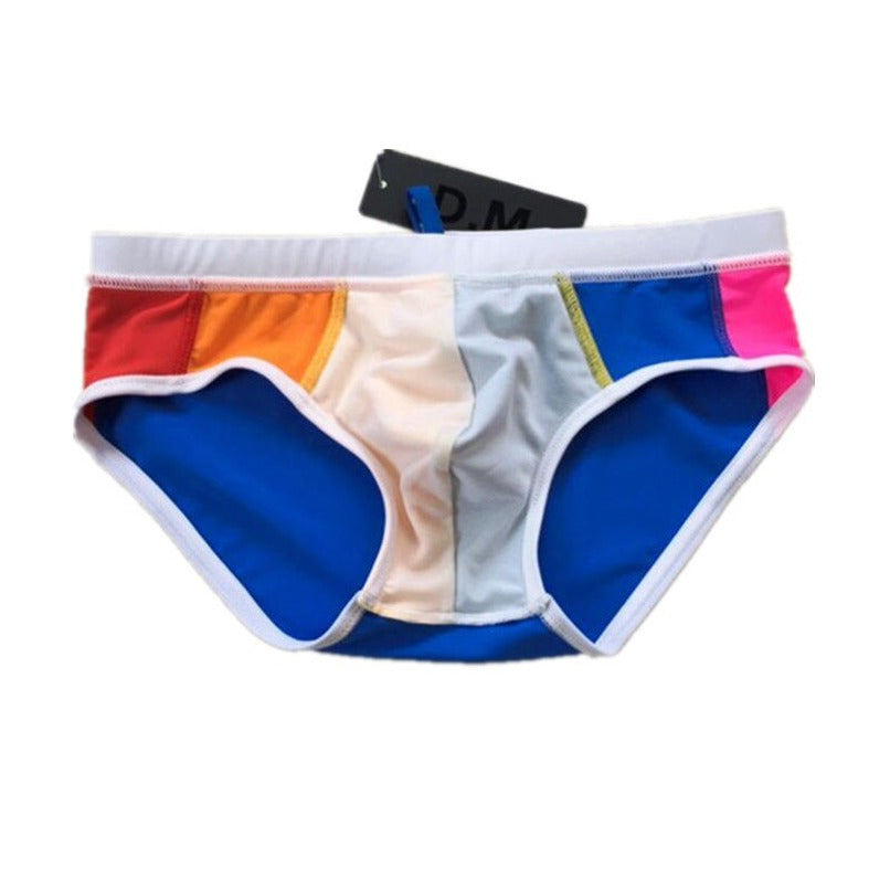 details of Gay Swimwear | DM Rainbow Swim Briefs- pridevoyageshop.com - gay men’s underwear and swimwear