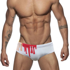 a hot gay man in white Men's Splash Art Swim Briefs - pridevoyageshop.com - gay men’s underwear and swimwear