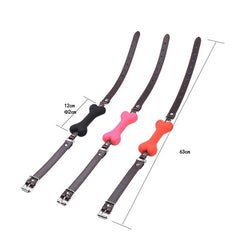 size details of Puppy Treat Bone Gag - pridevoyageshop.com - gay men’s bodystocking, lingerie, fishnet and fetish wear
