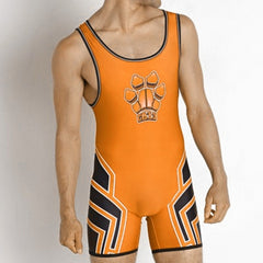 sexy gay man in orange Gay Singlet | Gay Men's "Paws" Puppy Play Singlets with Zipper - Men's Singlets, Bodysuits, Rompers & Jumpsuits - pridevoyageshop.com