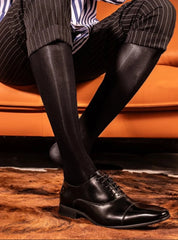 a sexy gay man in black Men's Ultra-thin Glossy Sheer Dress Socks - pridevoyageshop.com - gay men’s bodystocking, lingerie, fishnet and fetish wear