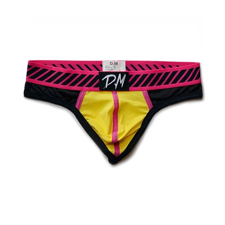 Pink + Yellow DM Gay Men's Neon Thong - pridevoyageshop.com - gay men’s underwear and swimwear