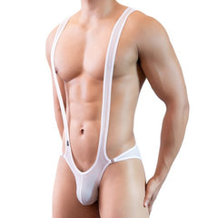 sexy gay man in white Gay Singlet and Bodysuit | Gay Men's X Cross Singlet - Men's Singlets, Bodysuits, Leotard & Unitard - pridevoyageshop.com