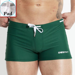 sexy gay man in green Gay Swimwear | Sexy Mens Pouch Square Cut Swim Trunks - pridevoyageshop.com - gay men’s underwear and swimwear