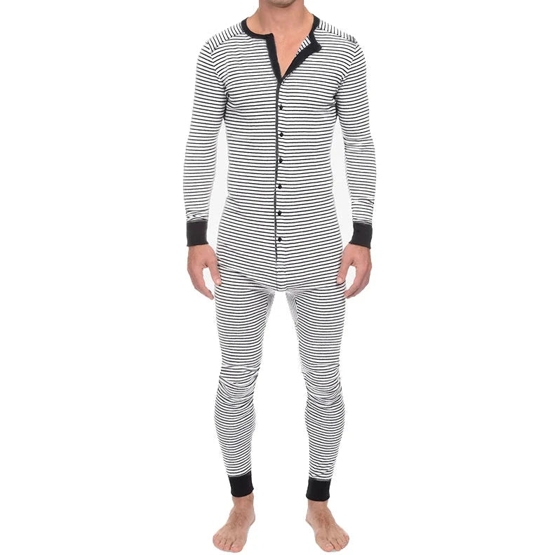 a hot daddy in white All Night full-body men’s onesie - pridevoyageshop.com - men's pajamas, men's loungewear, men's sleepwear