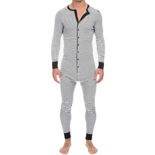 a hot daddy in white All Night full-body men’s onesie - pridevoyageshop.com - men's pajamas, men's loungewear, men's sleepwear