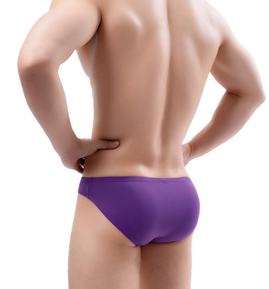 sexy gay man in purple Men's Ice Silk Hung Briefs | Gay Men Underwear- pridevoyageshop.com - gay men’s underwear and swimwear