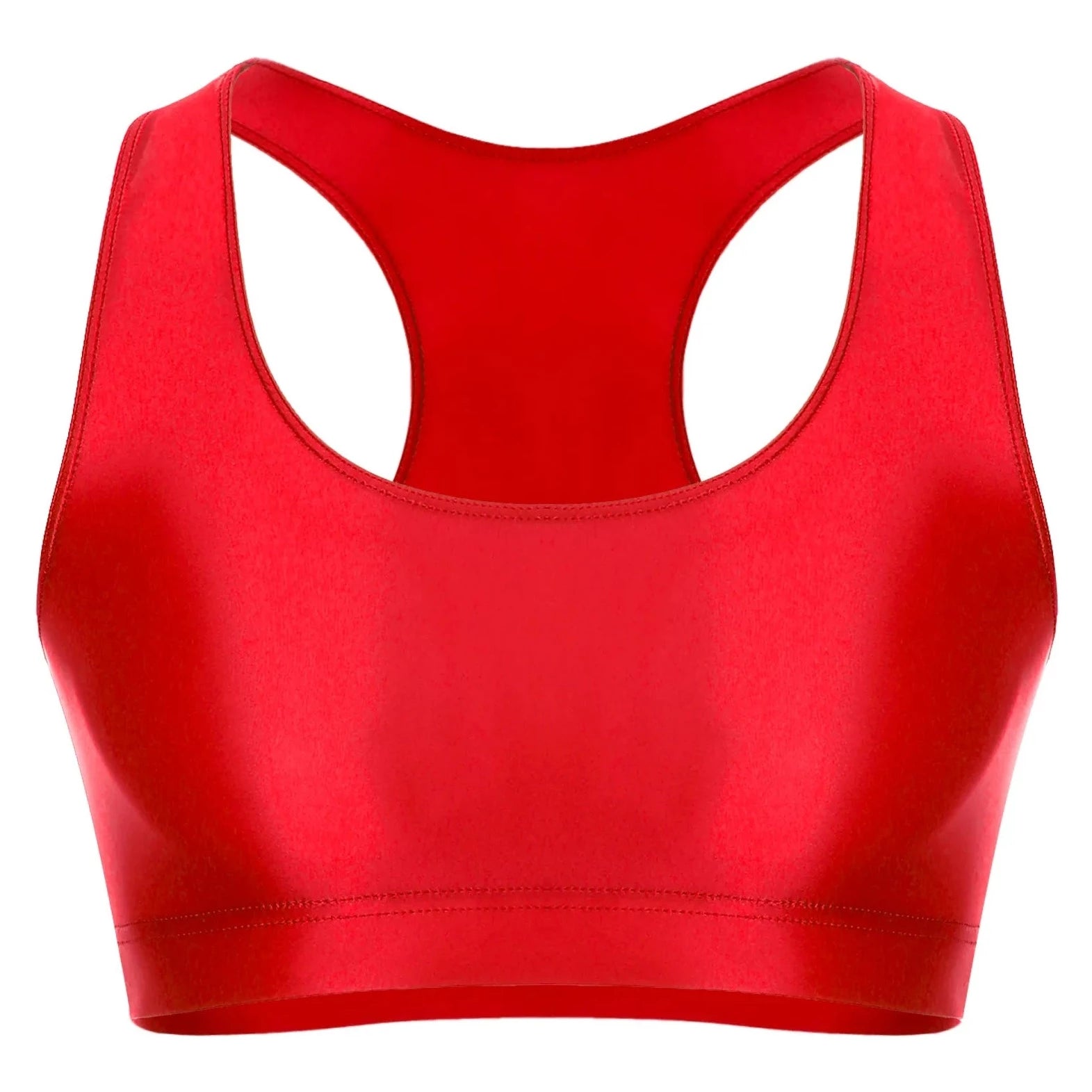 red Men's Glossy Sports Crop Top | Gay Crop Tops & Sports Wear - pridevoyageshop.com - gay crop tops, gay casual clothes and gay clothes store