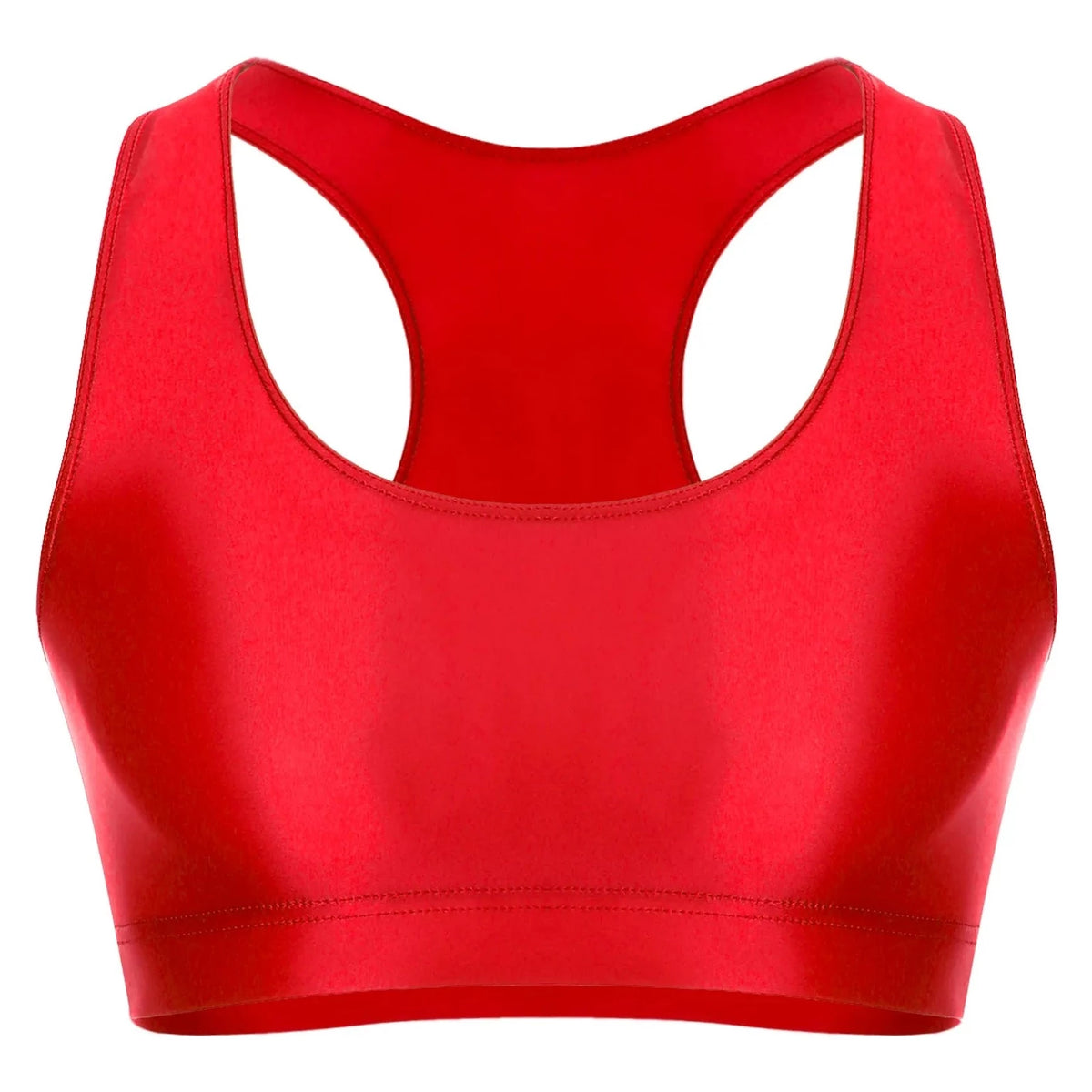 red Men's Glossy Sports Crop Top | Gay Crop Tops & Sports Wear - pridevoyageshop.com - gay crop tops, gay casual clothes and gay clothes store