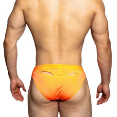 a hot man in orange DM Peek Briefs - pridevoyageshop.com - gay men’s thongs, boxers, briefs and jockstraps