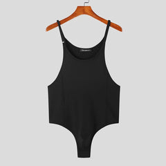 black Whisper Strap Thong Bodysuit - Men's Singlets, Bodysuits, Rompers & Jumpsuits - pridevoyageshop.com