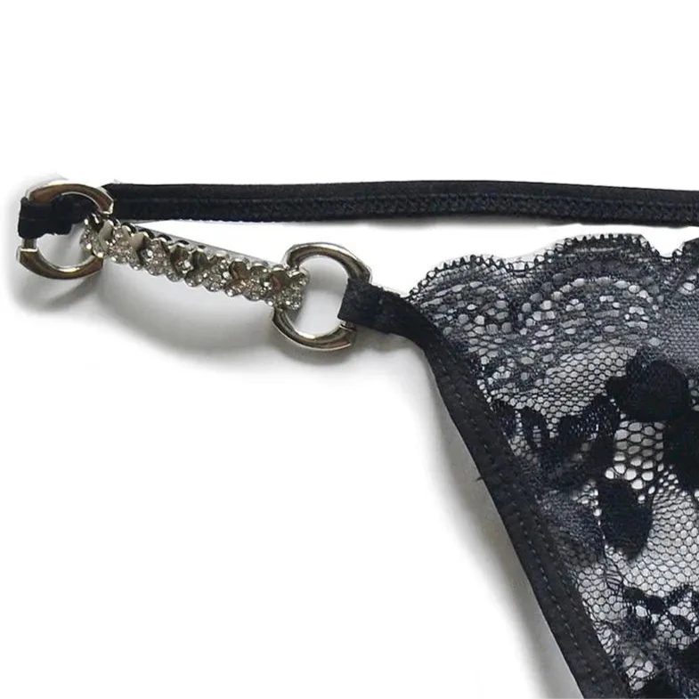 details of black Floral Shadow Lace Men’s Thongs - pridevoyageshop.com - gay men’s thongs, boxers, briefs and jockstraps