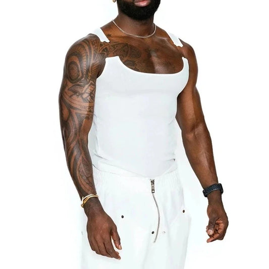 a hot gay man in white The Chic Tank Slim Fit - pridevoyageshop.com - gay men’s gym tank tops, mesh tank tops and activewear