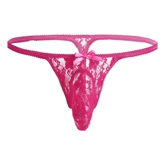 pink Men's Plus Size Desire Garden Lace Thong - pridevoyageshop.com - gay men’s bodystocking, lingerie, fishnet and fetish wear