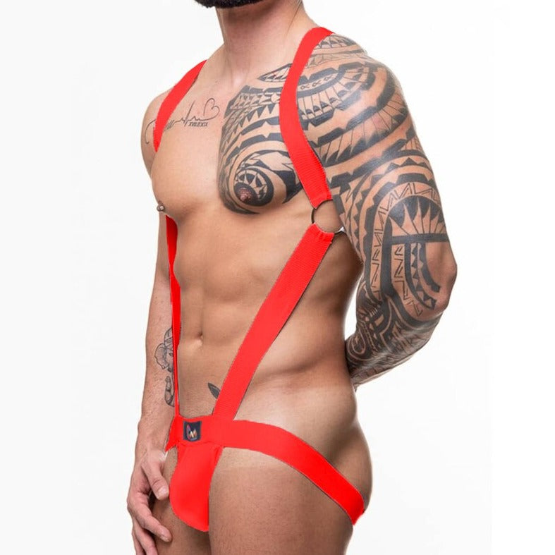 sexy gay man in red CLEVER-MENMODE Elastic Jockstrap Harness | Gay Harness- pridevoyageshop.com - gay men’s harness, lingerie and fetish wear