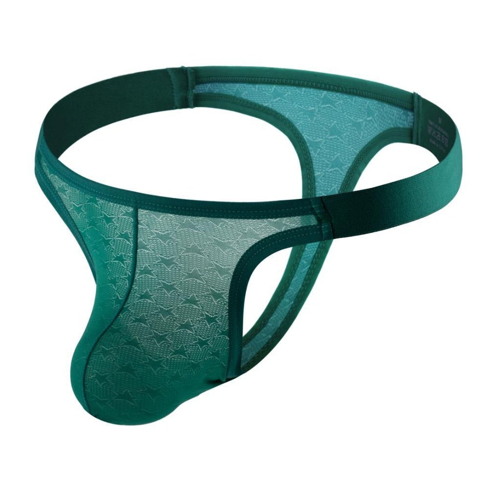 Green Sexy Mens Thongs: Semi Sheer Underwear for Gay Lingerie - pridevoyageshop.com - gay men’s underwear and swimwear