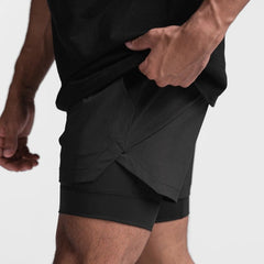 sexy gay man in black Men's Built In Compression Workout Shorts | Gay Shorts - Men's Activewear, gym short, sport shorts, running shorts- pridevoyageshop.com