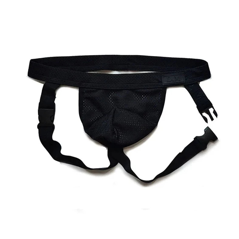 black DM Men's Clipper Mesh Jockstrap - pridevoyageshop.com - gay men’s underwear and swimwear