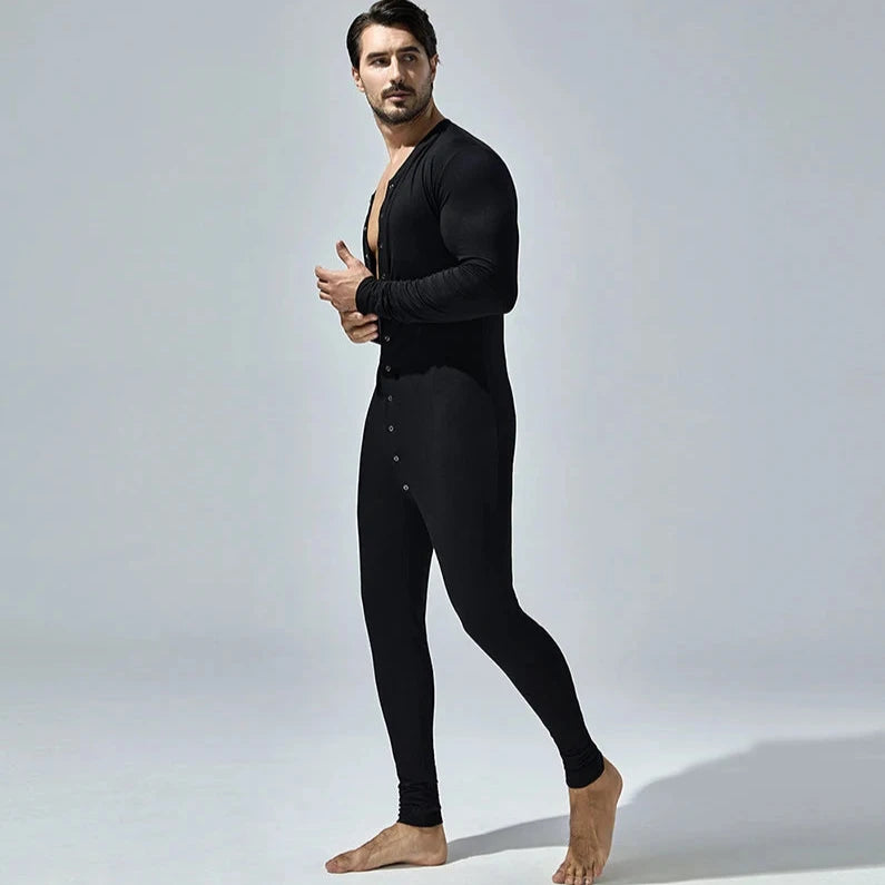 a hot daddy in black Yes, Daddy Men Onesie Pajamas - pridevoyageshop.com - gay men pajamas, gay men loungewear, gay men sleepwear