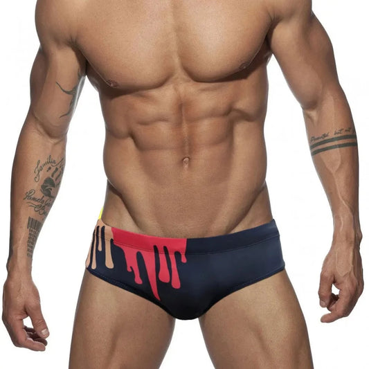 a hot gay man in black Men's Splash Art Swim Briefs - pridevoyageshop.com - gay men’s underwear and swimwear