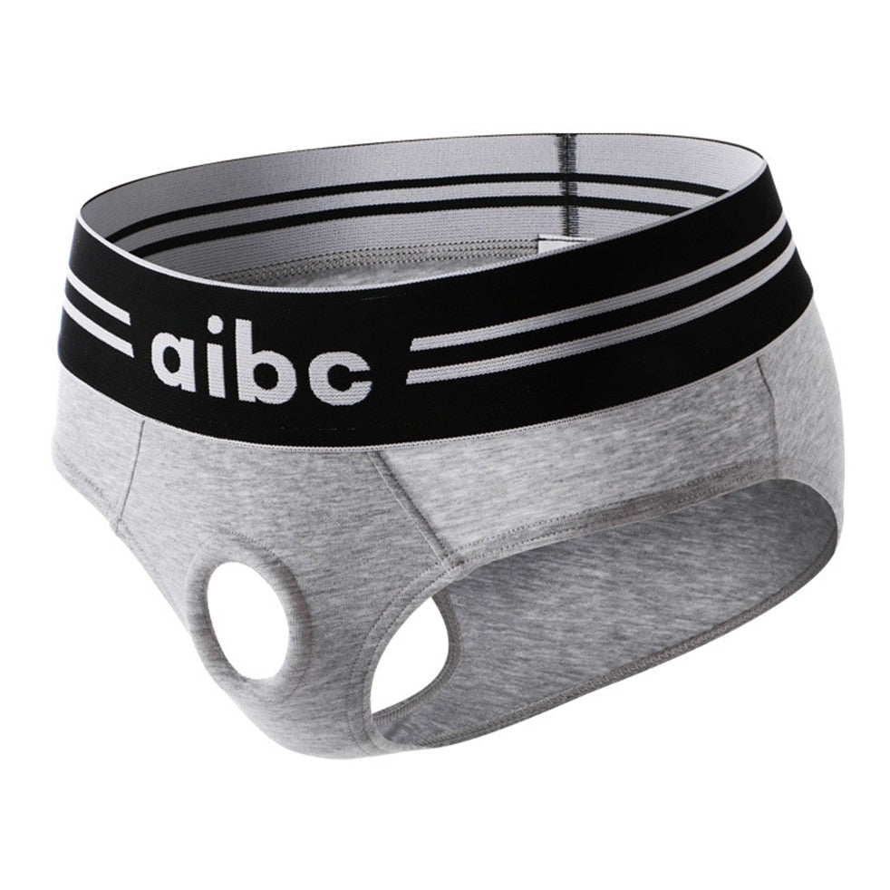 gray Erotic No More Hiding Cock Ring Briefs | Gay Men Underwear- pridevoyageshop.com - gay men’s underwear and swimwear