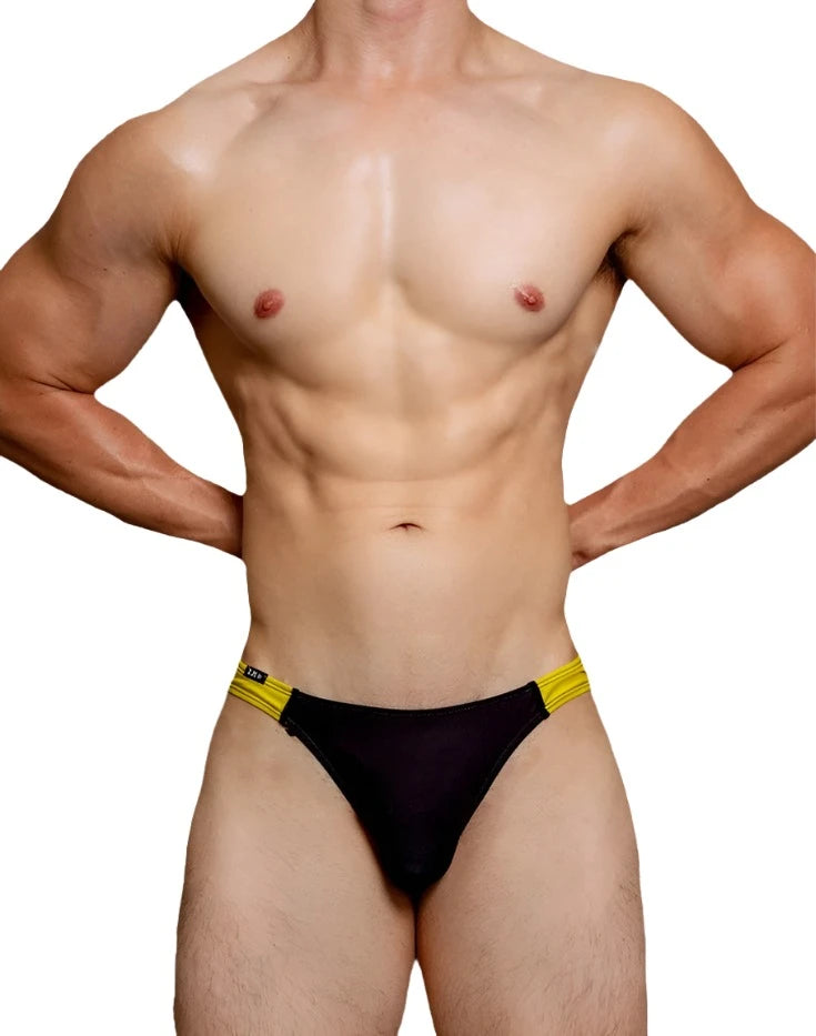 a sexy gay men in black DM Take It Bitch Open Butt Zipper Briefs - pridevoyageshop.com - gay men’s underwear and activewear