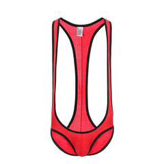 red Gay Singlet and Bodysuit | Solid Show Pecs Brief Singlet - Men's Singlets, Bodysuits, Leotard & Unitard - pridevoyageshop.com