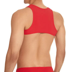 a hot gay guy in red Men's Ribbed Muscle Crop Top | Gay Crop Tops & Sports Wear - pridevoyageshop.com - gay crop tops, gay casual clothes and gay clothes store