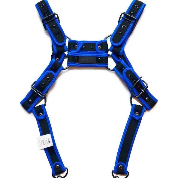 blue Hard Grip Suspender Harness -pridevoyageshop.com - gay men’s harness, lingerie and fetish wear