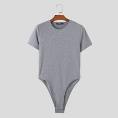 gray Men's Pure Basic T-Shirt Bodysuit - Men's Singlets, Bodysuits, Leotard & Unitard - pridevoyageshop.com