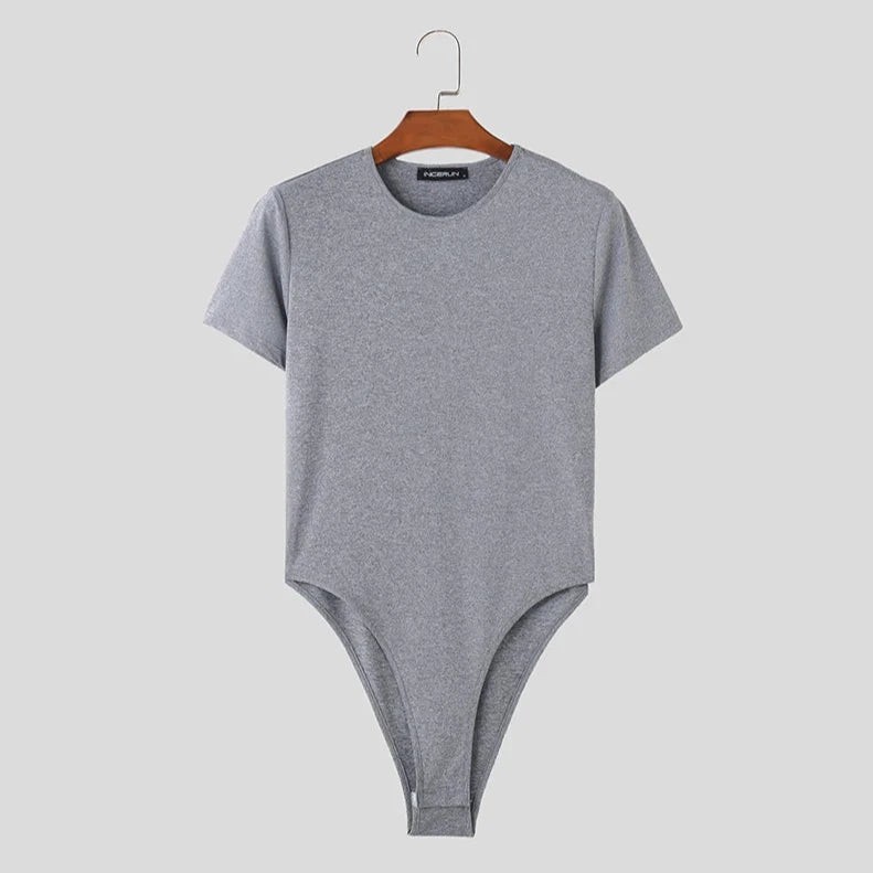 gray Men's Pure Basic T-Shirt Bodysuit - Men's Singlets, Bodysuits, Leotard & Unitard - pridevoyageshop.com