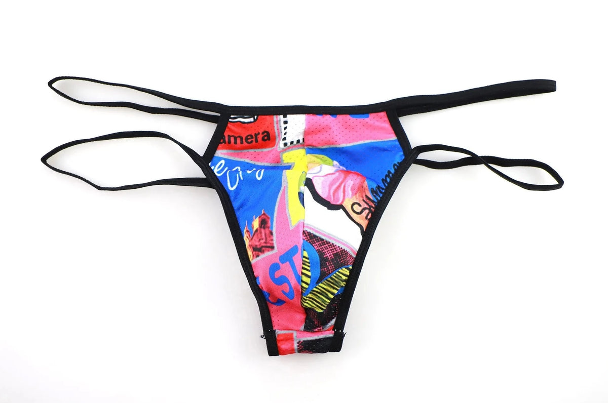 Big Man's Patterned Show Thong - pridevoyageshop.com - gay men’s underwear and swimwear