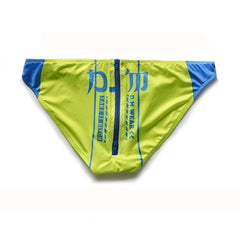 a sexy gay men in fluorescent green DM Take It Bitch Open Butt Zipper Briefs - pridevoyageshop.com - gay men’s underwear and activewear