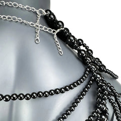 details of Regal Pearl Body Jewelry Harness- pridevoyageshop.com - gay men’s harness, lingerie and fetish wear