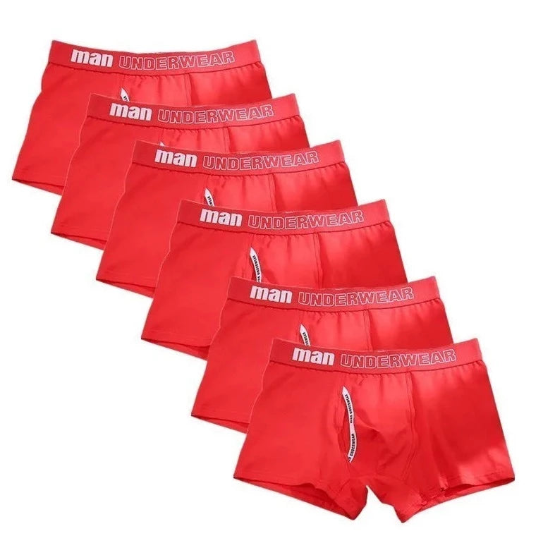 red Men's Basic Accent Boxer Brief 6-Pack - pridevoyageshop.com - gay men’s underwear and swimwear