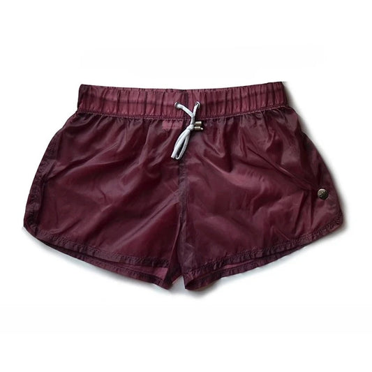Burgundy Men's See-Thru Strap Shorts - Men's Activewear, gym short, sport shorts, running shorts- pridevoyageshop.com