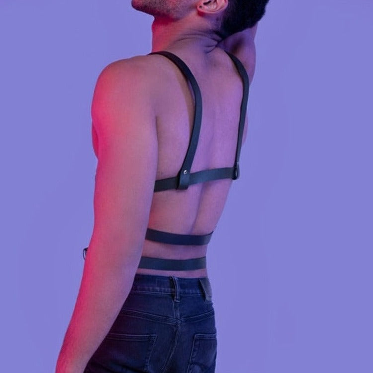 Men's Full Body Bondage Leather Harness: Sexy Clubbing Outfits and gay lingerie- pridevoyageshop.com - gay men’s harness, lingerie and fetish wear