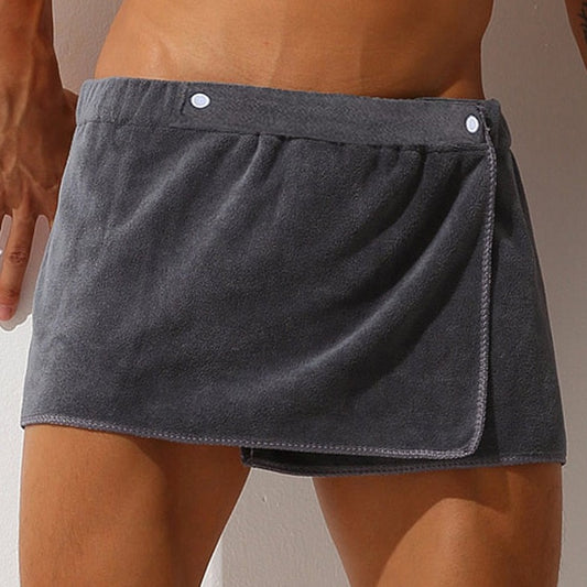 gray CLEVER-MENMODE Shorts Towel Wrap | Gay Loungewear - pridevoyageshop.com - gay pajamas, gay loungewear, gay sleepwear