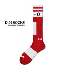 red Ribbed Cotton Crew Socks: Men's Sports Socks- pridevoyageshop.com - gay men’s harness, lingerie and fetish wear