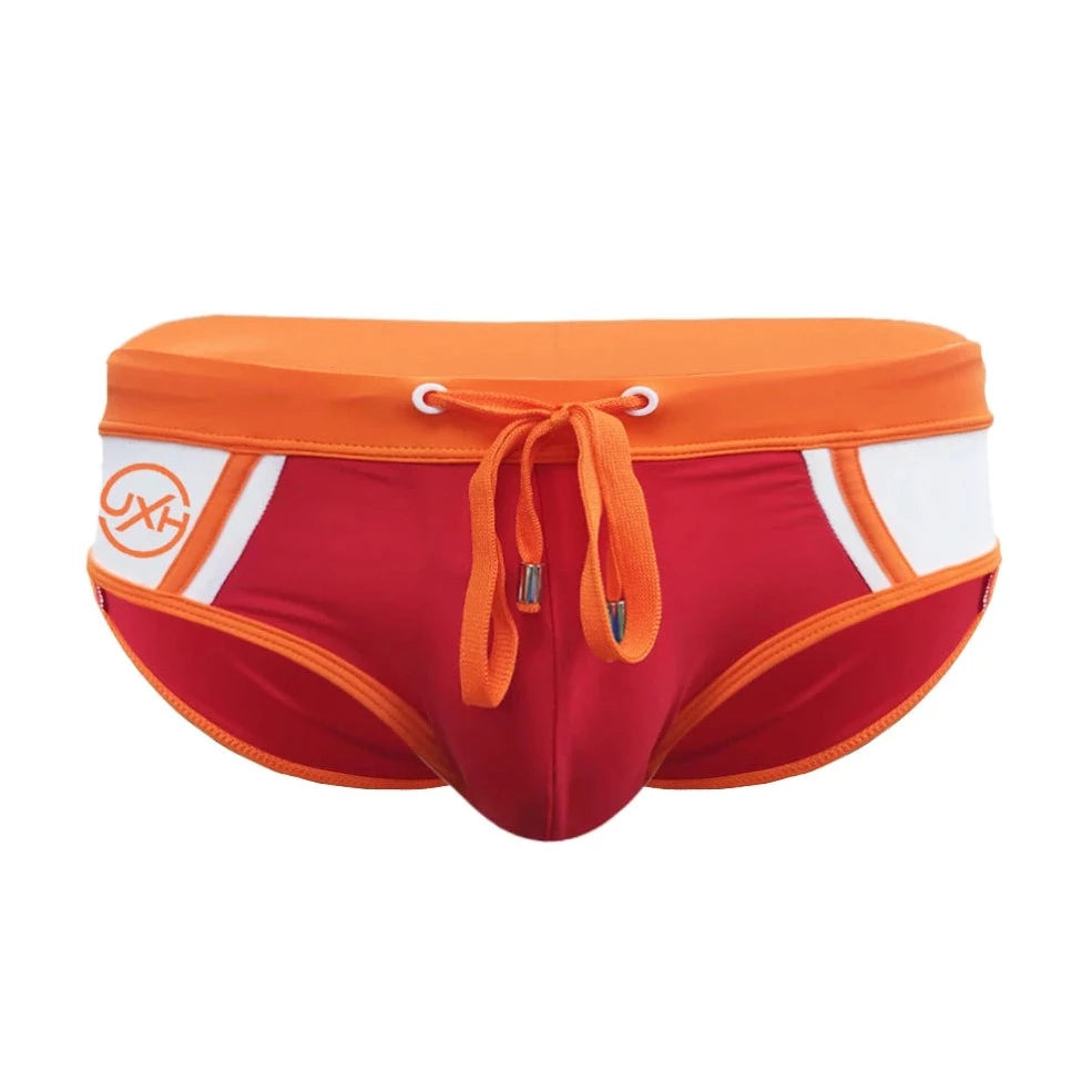 red Men's Two-toned Bold Swim Briefs - pridevoyageshop.com - gay men’s underwear and swimwear