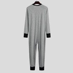 white All Night full-body men’s onesie - pridevoyageshop.com - men's pajamas, men's loungewear, men's sleepwear