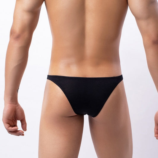 sexy gay man in black Cheeky Low-Rise Mesh Briefs | Gay Men Underwear- pridevoyageshop.com - gay men’s underwear and swimwear