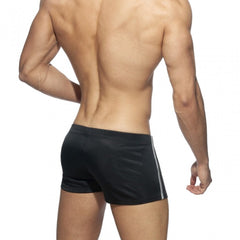sexy gay man in black Gay Swimwear & Beachwear | Bowtie Double Striped Swim Trunks - pridevoyageshop.com - gay men’s underwear and swimwear