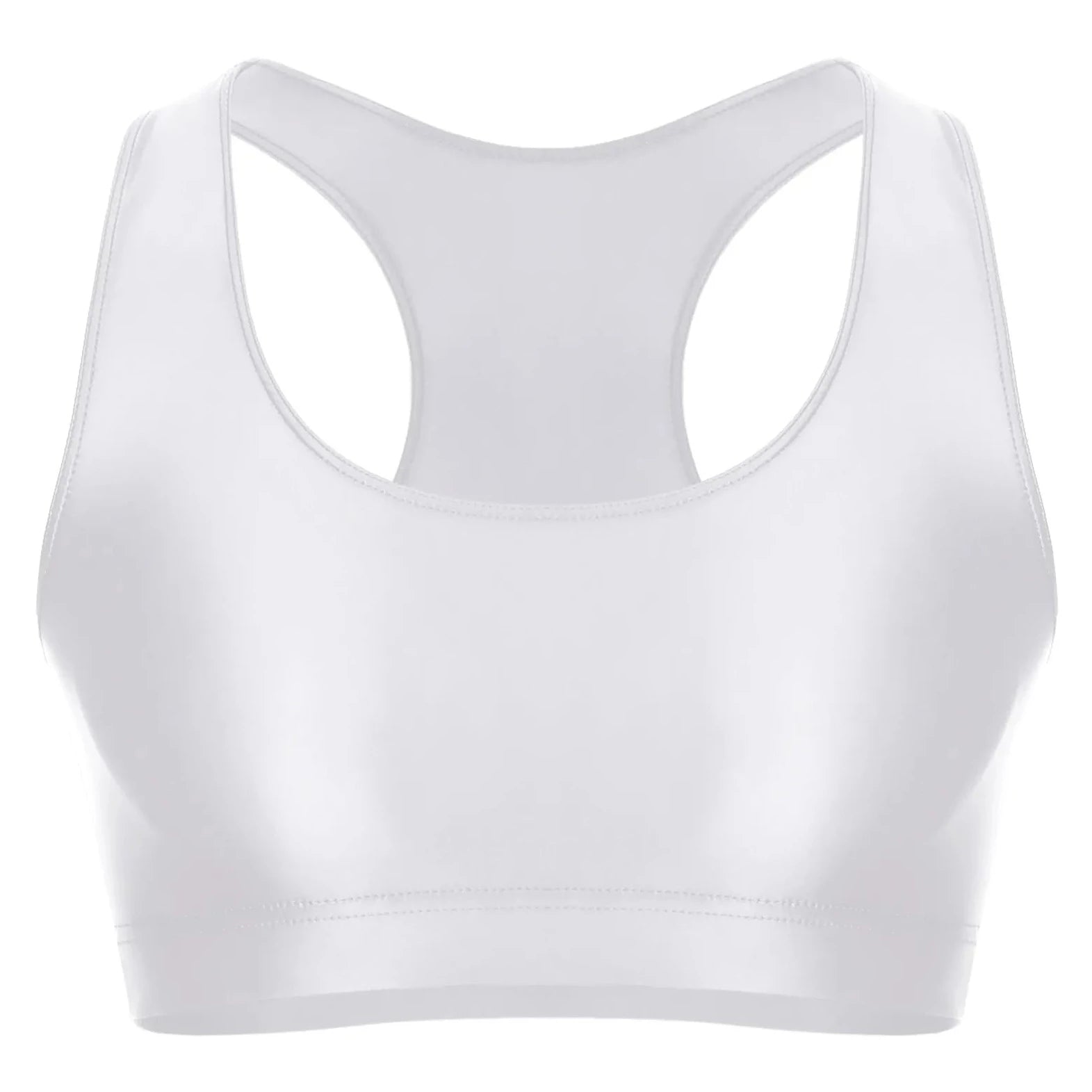 white Men's Glossy Sports Crop Top | Gay Crop Tops & Sports Wear - pridevoyageshop.com - gay crop tops, gay casual clothes and gay clothes store