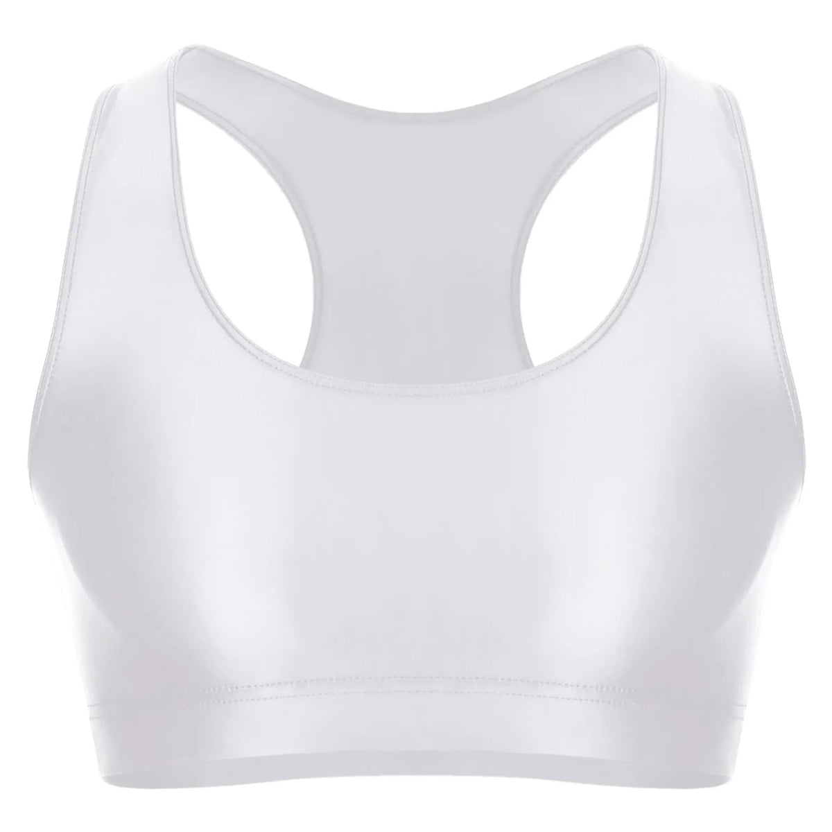 white Men's Glossy Sports Crop Top | Gay Crop Tops & Sports Wear - pridevoyageshop.com - gay crop tops, gay casual clothes and gay clothes store