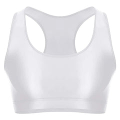 white Men's Glossy Sports Crop Top | Gay Crop Tops & Sports Wear - pridevoyageshop.com - gay crop tops, gay casual clothes and gay clothes store