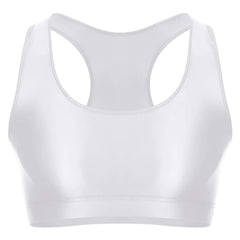 white Men's Glossy Sports Crop Top | Gay Crop Tops & Sports Wear - pridevoyageshop.com - gay crop tops, gay casual clothes and gay clothes store